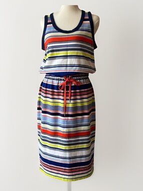 Liz Claiborne Women’s Weekend Striped‎ Dress Small 90's Preppy Coastal Vintage